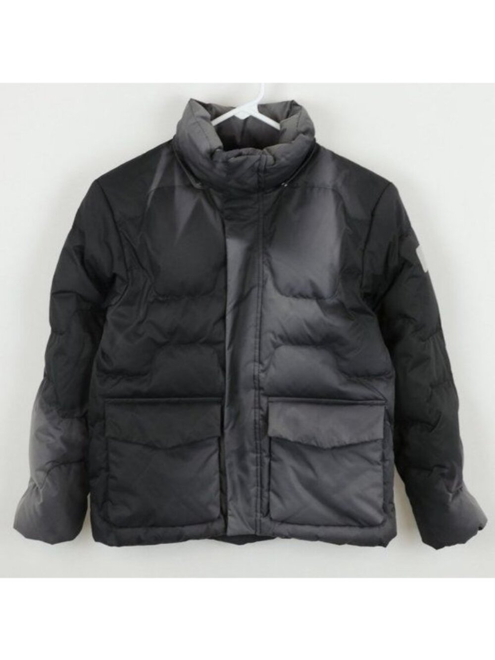 Reima Kids Size 9 Black Gray Quilted Full Zip Duck Down Insulated Puffer Jacket